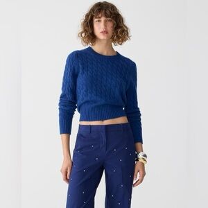 J. Crew 100% Cashmere Cable Knit Sweater Size XS